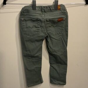 Girls 7 FOR ALL MANKIND olive jeans. Size 2t